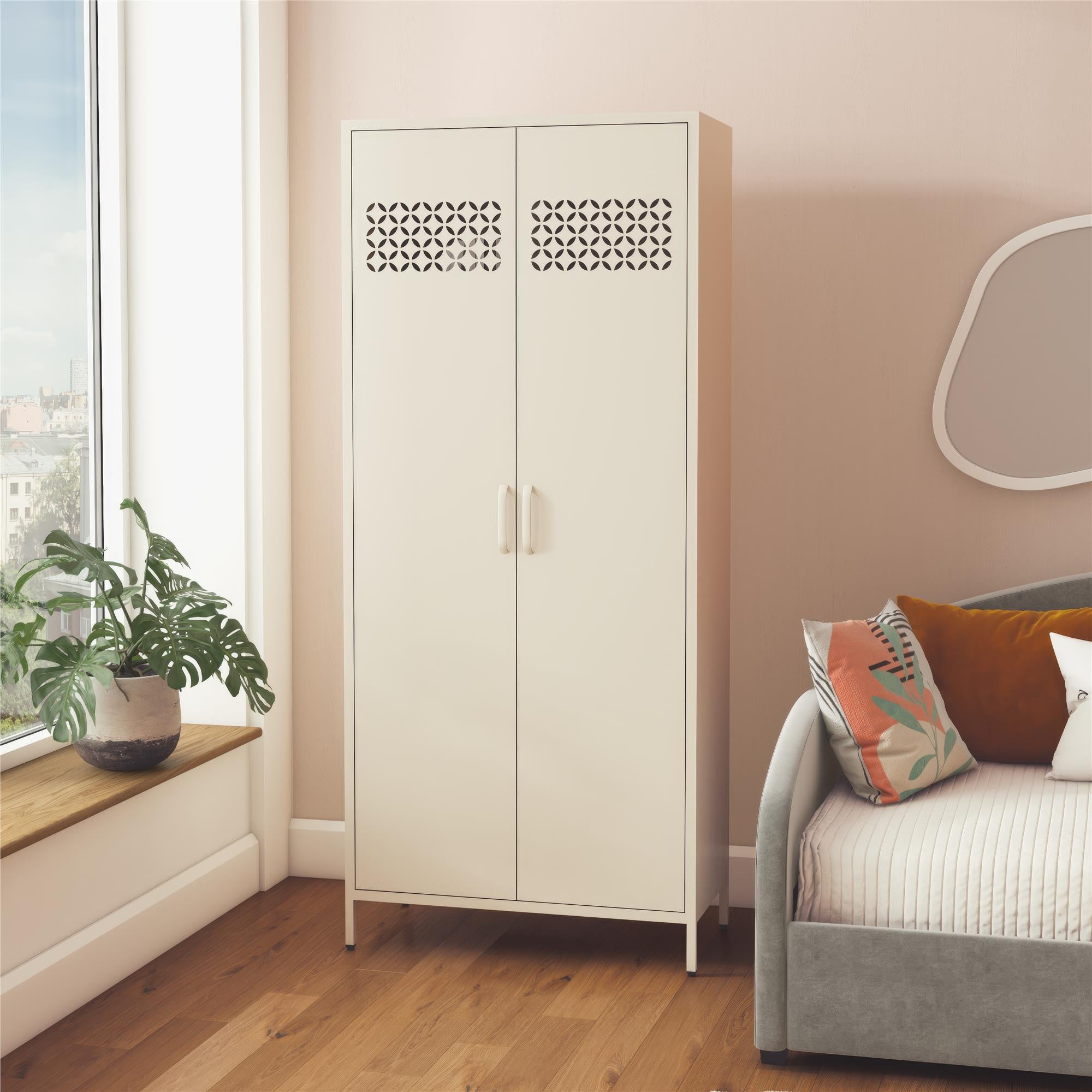 Mr. Kate Annie Tall Metal 2 Door Cabinet - Parchment
