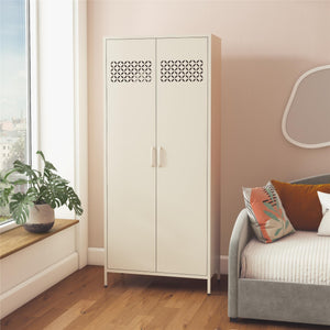 Mr. Kate Annie Tall Metal 2 Door Cabinet - Parchment