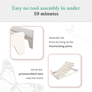 Little Seeds Alessi Toddler Montessori Flip Bed, White - White