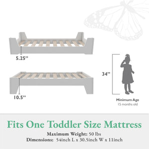 Little Seeds Alessi Toddler Montessori Flip Bed, White - White