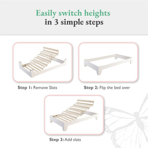 Little Seeds Alessi Toddler Montessori Flip Bed, White - White