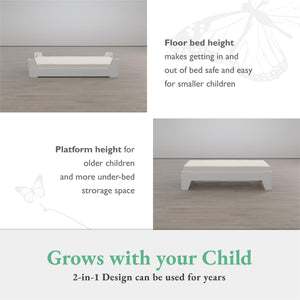 Little Seeds Alessi Toddler Montessori Flip Bed, White - White