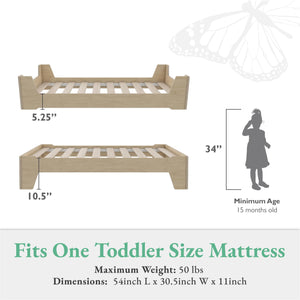 Little Seeds Alessi Toddler Montessori Flip Bed, Natural - Natural