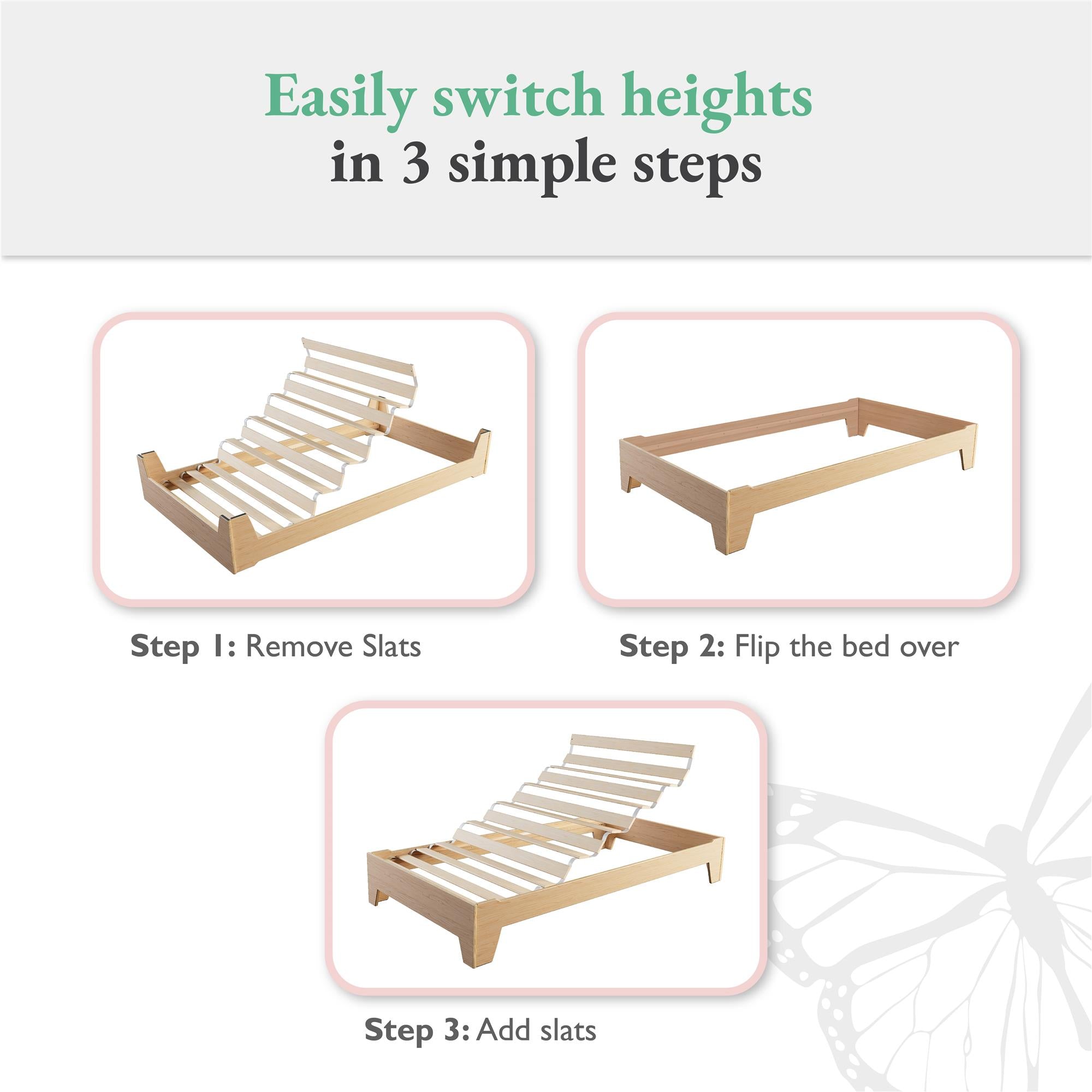 Little Seeds Alessi Toddler Montessori Flip Bed, Natural - Natural