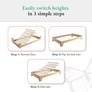 Little Seeds Alessi Toddler Montessori Flip Bed, Natural - Natural