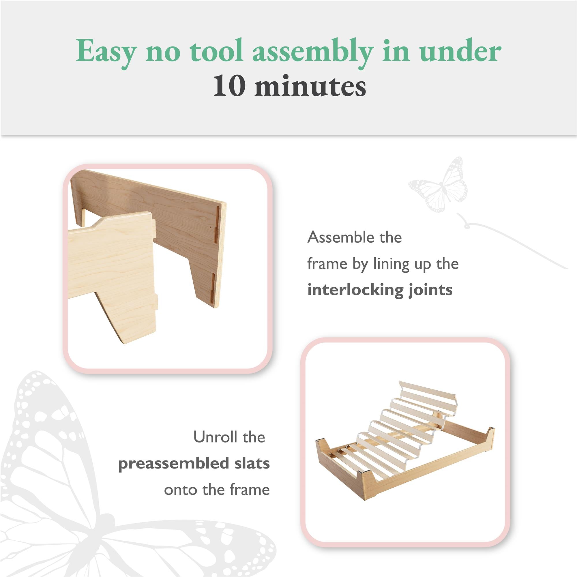 Little Seeds Alessi Toddler Montessori Flip Bed, Natural - Natural