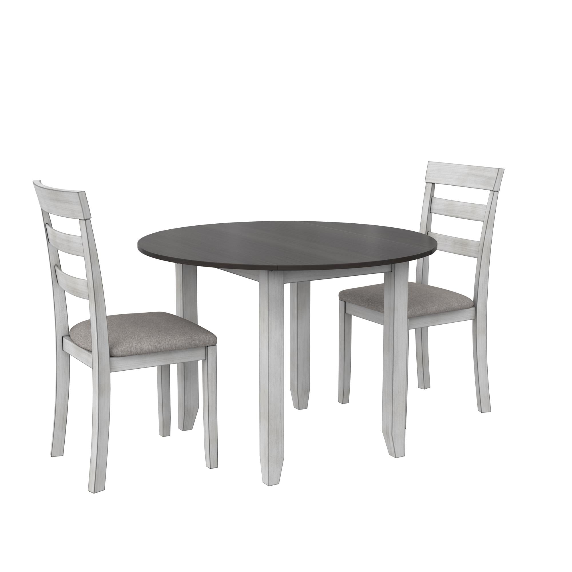 DHP Jersey 3-Piece Drop Leaf Wood Dining Set - Oyster