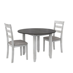 DHP Jersey 3-Piece Drop Leaf Wood Dining Set - Oyster