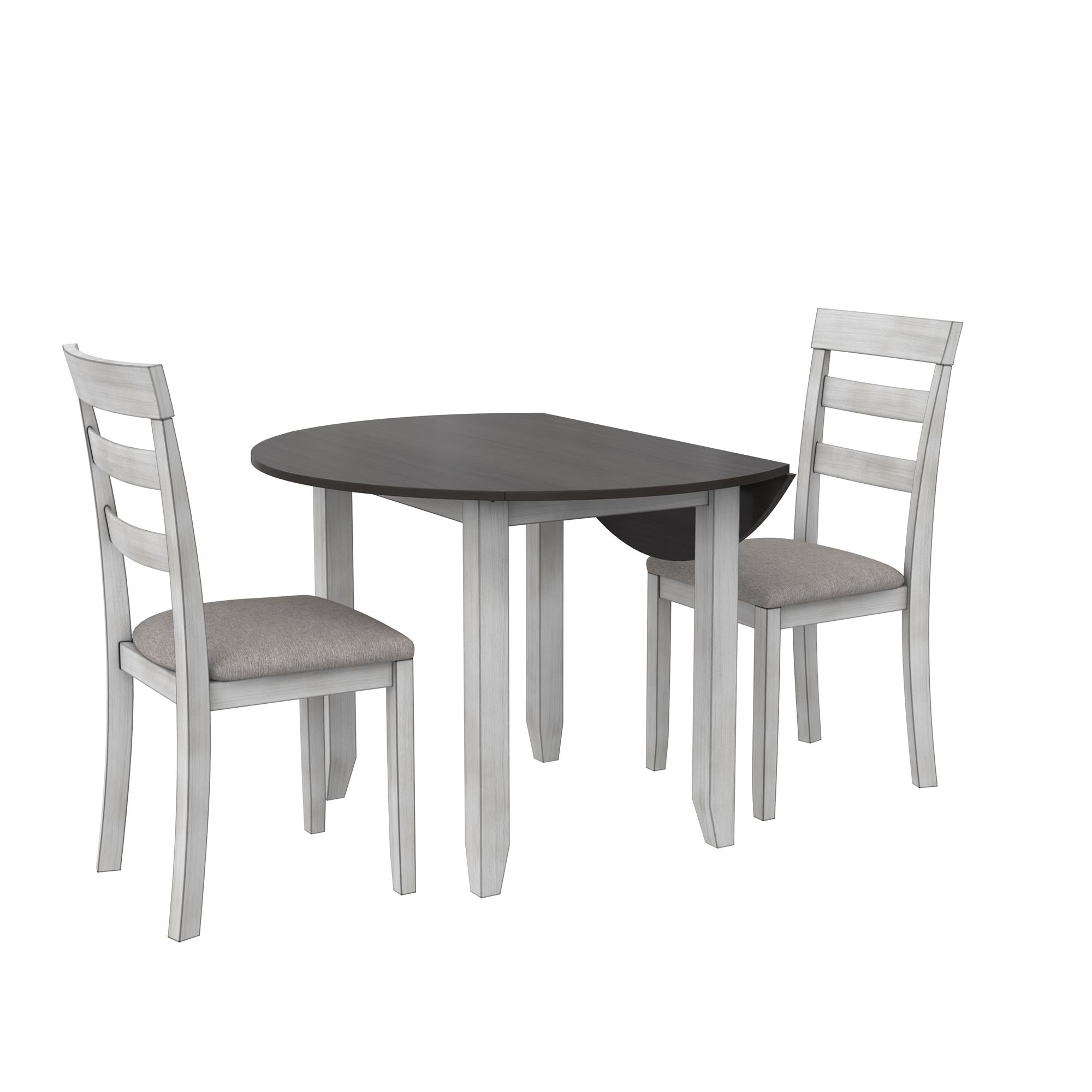 DHP Jersey 3-Piece Drop Leaf Wood Dining Set - Oyster