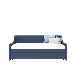 Novogratz Her Majesty Daybed and Trundle - Blue Linen - Twin