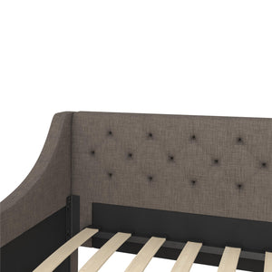 Novogratz Her Majesty Daybed and Trundle - Grey Linen - Twin
