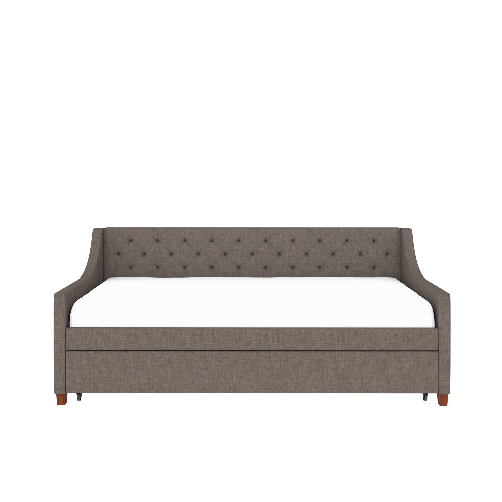 Novogratz Her Majesty Daybed and Trundle - Grey Linen - Twin