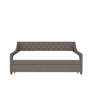 Novogratz Her Majesty Daybed and Trundle - Grey Linen - Twin