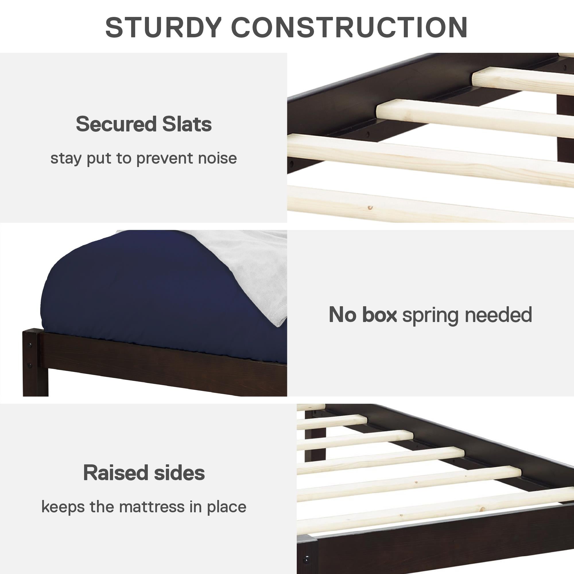 DHP Braylon Twin Size Bed Frame - Espresso - Twin