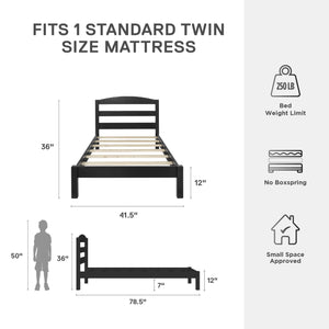 DHP Braylon Twin Size Bed Frame - Black - Twin