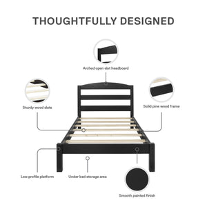 DHP Braylon Twin Size Bed Frame - Black - Twin
