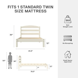 DHP Braylon Twin Size Bed Frame - White - Twin