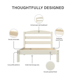 DHP Braylon Twin Size Bed Frame - White - Twin