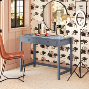Novogratz Her Majesty 2 Drawer Writing Desk - Blue