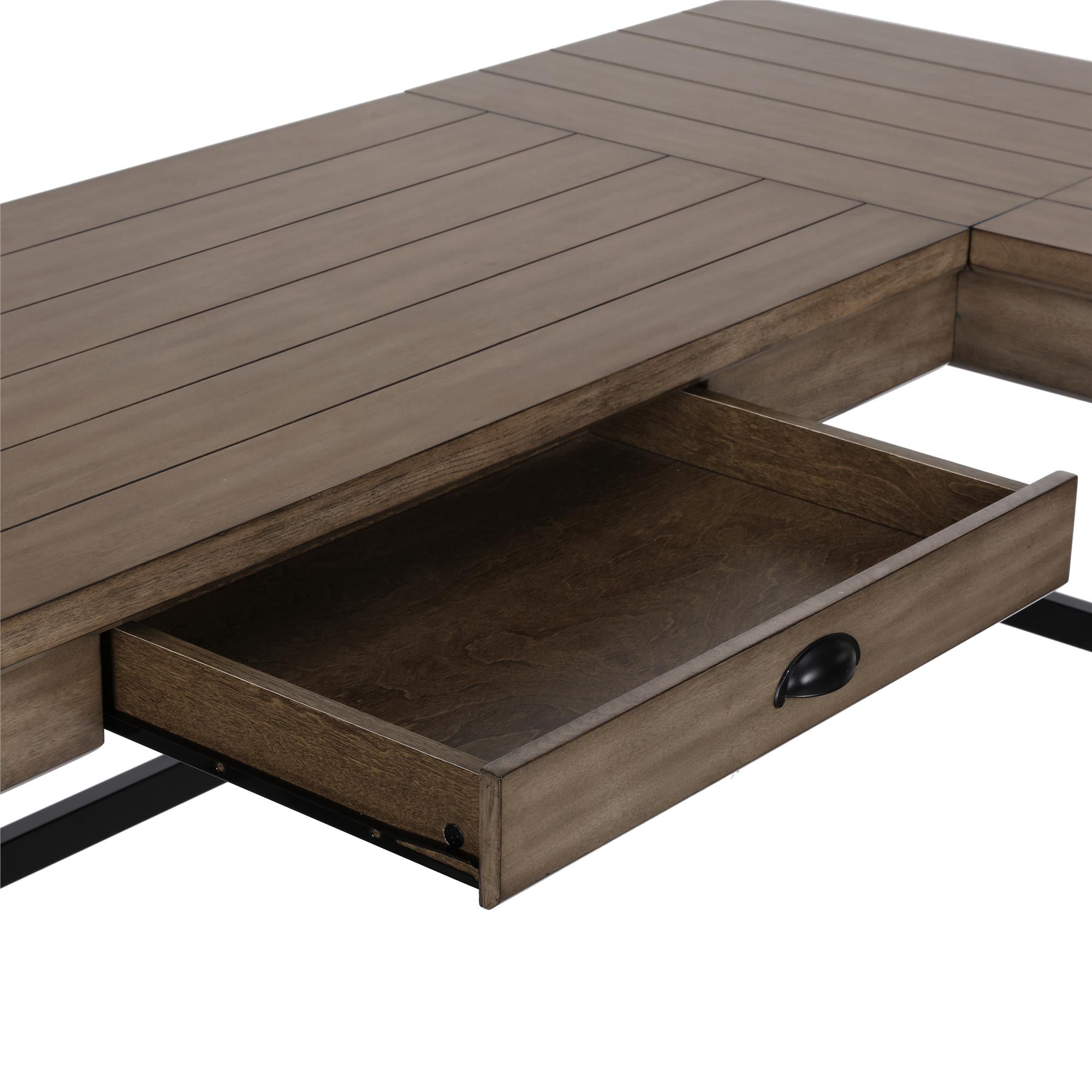 Ameriwood Home Wildwood L-Shaped Desk with Lift Top - Rustic Gray
