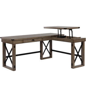 Ameriwood Home Wildwood L-Shaped Desk with Lift Top - Rustic Gray