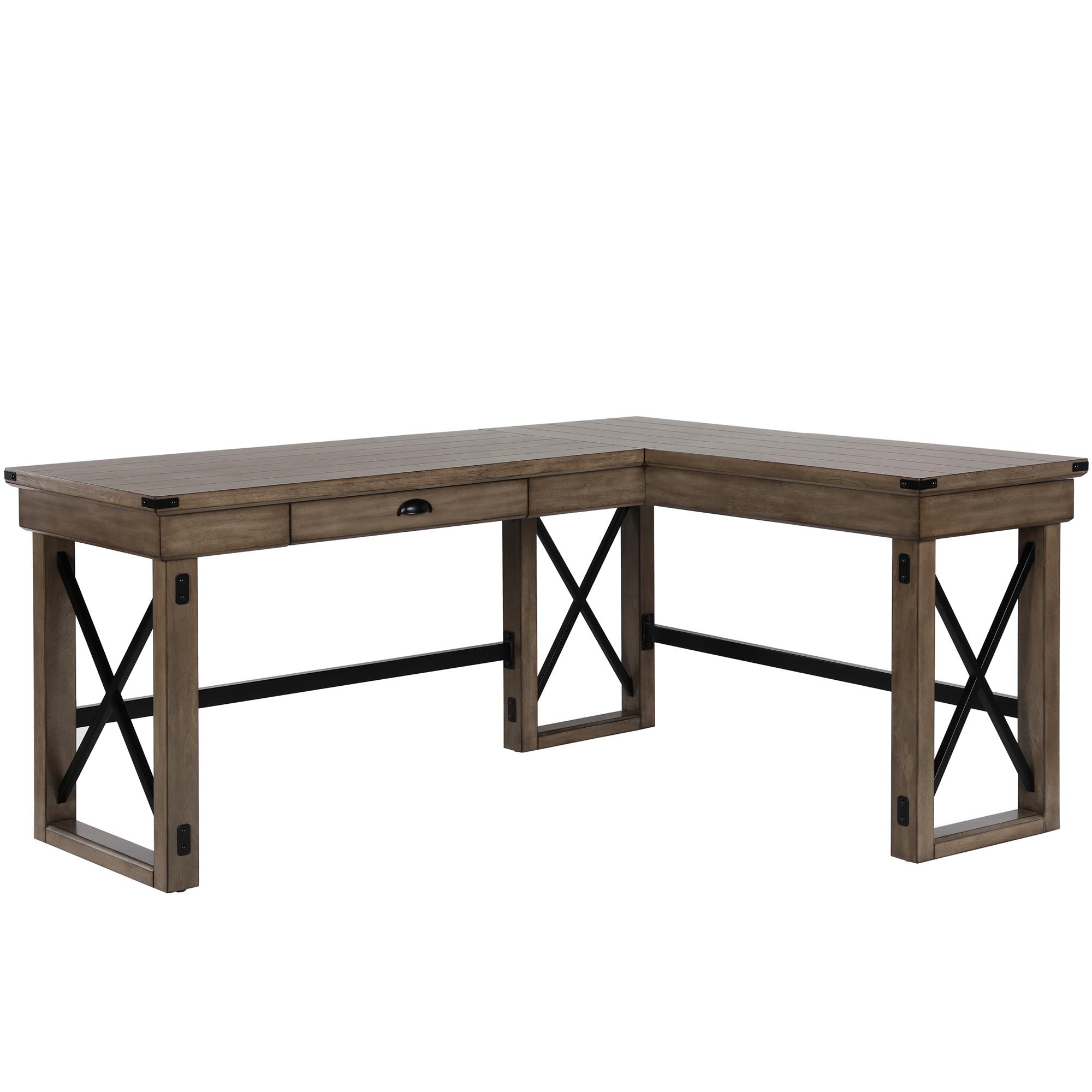 Ameriwood Home Wildwood L-Shaped Desk with Lift Top - Rustic Gray