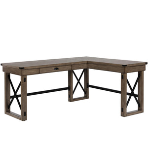 Ameriwood Home Wildwood L-Shaped Desk with Lift Top - Rustic Gray