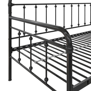 DHP Locky Metal Daybed with Pop Up Trundle - Black - Twin-Over-Twin