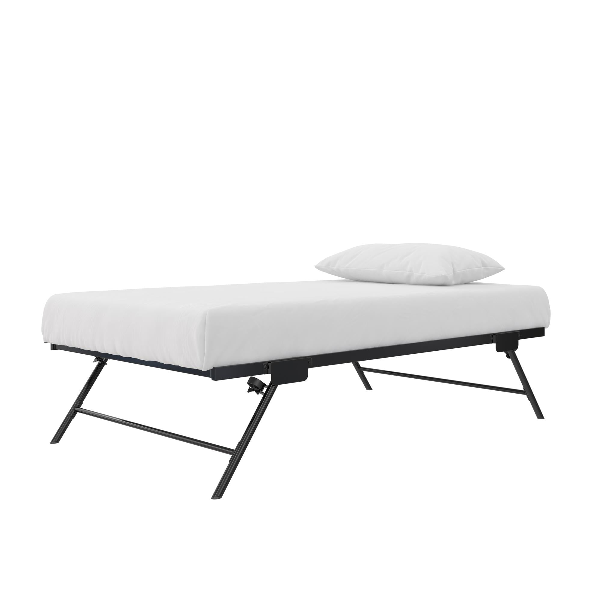 DHP Locky Metal Daybed with Pop Up Trundle - Black - Twin-Over-Twin