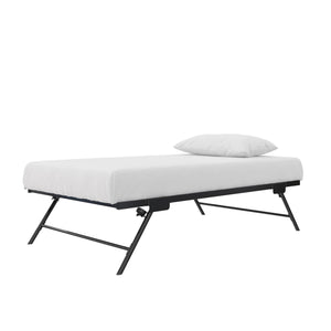 DHP Locky Metal Daybed with Pop Up Trundle - Black - Twin-Over-Twin