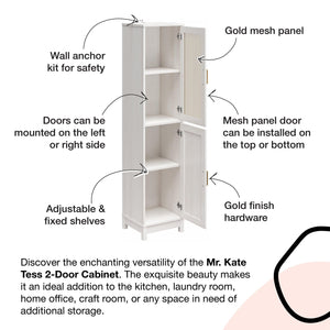 Mr. Kate Tess 2-Door Storage Cabinet - Ivory Oak