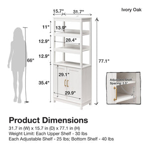 Mr. Kate Tess 2 Door Bookcase - Ivory Oak
