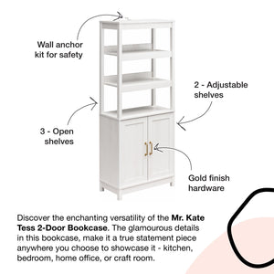 Mr. Kate Tess 2 Door Bookcase - Ivory Oak