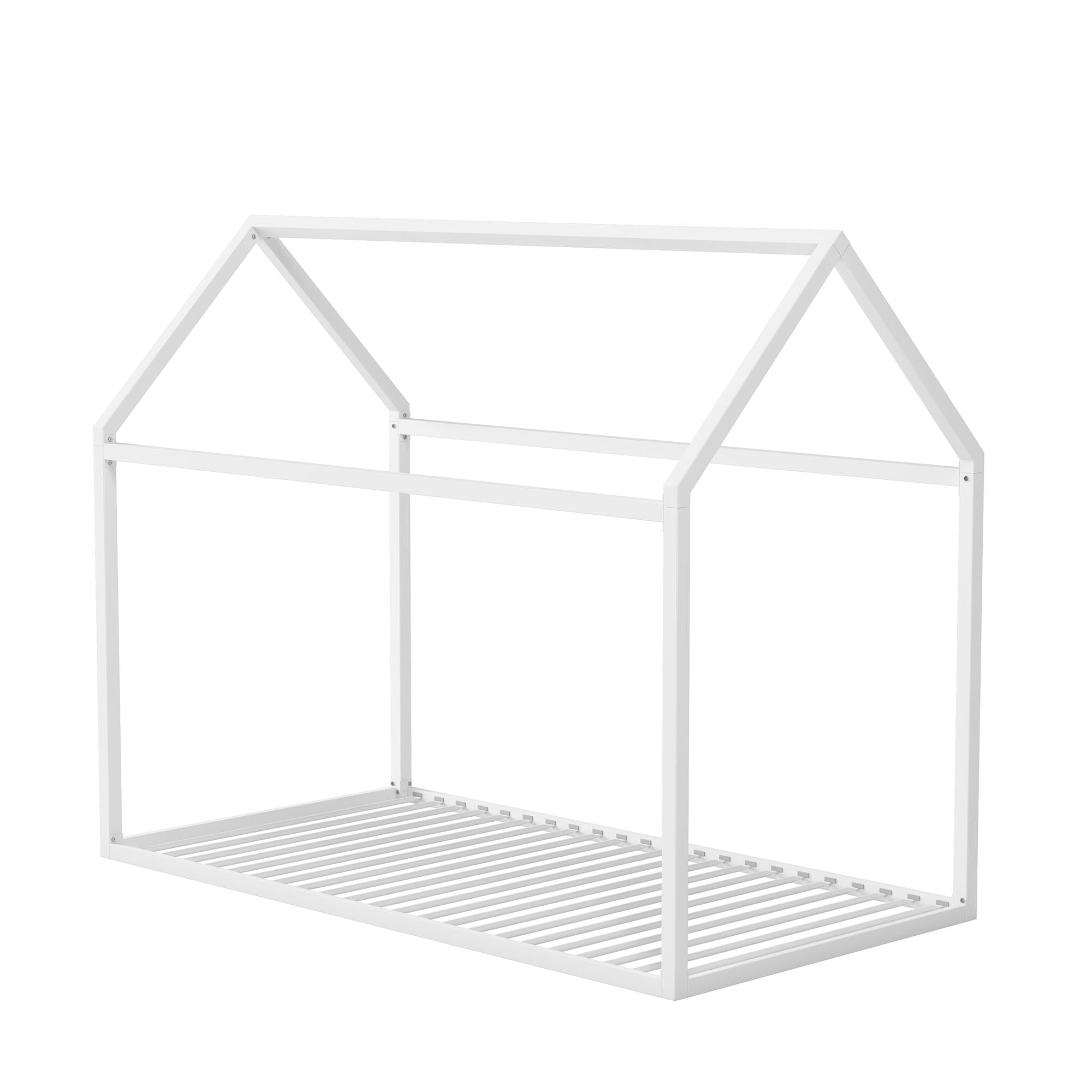Max & Finn Skyler Metal House Bed - White - Twin