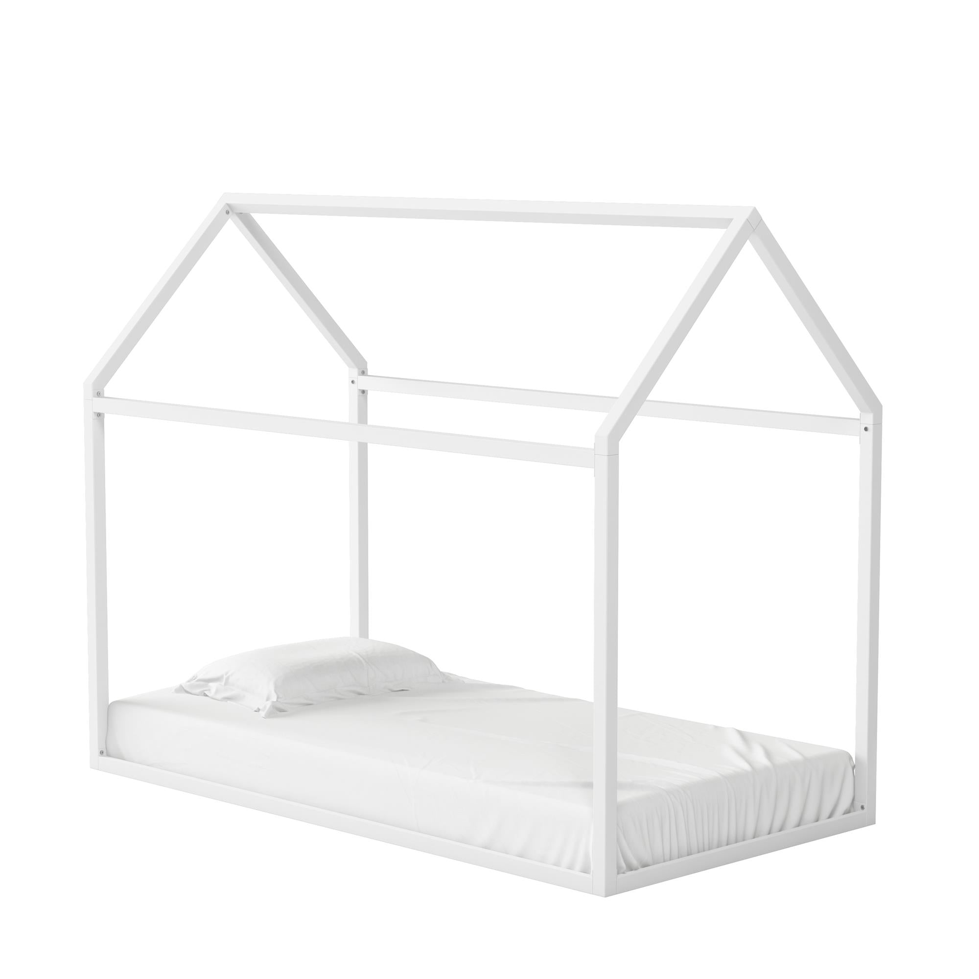 Max & Finn Skyler Metal House Bed - White - Twin