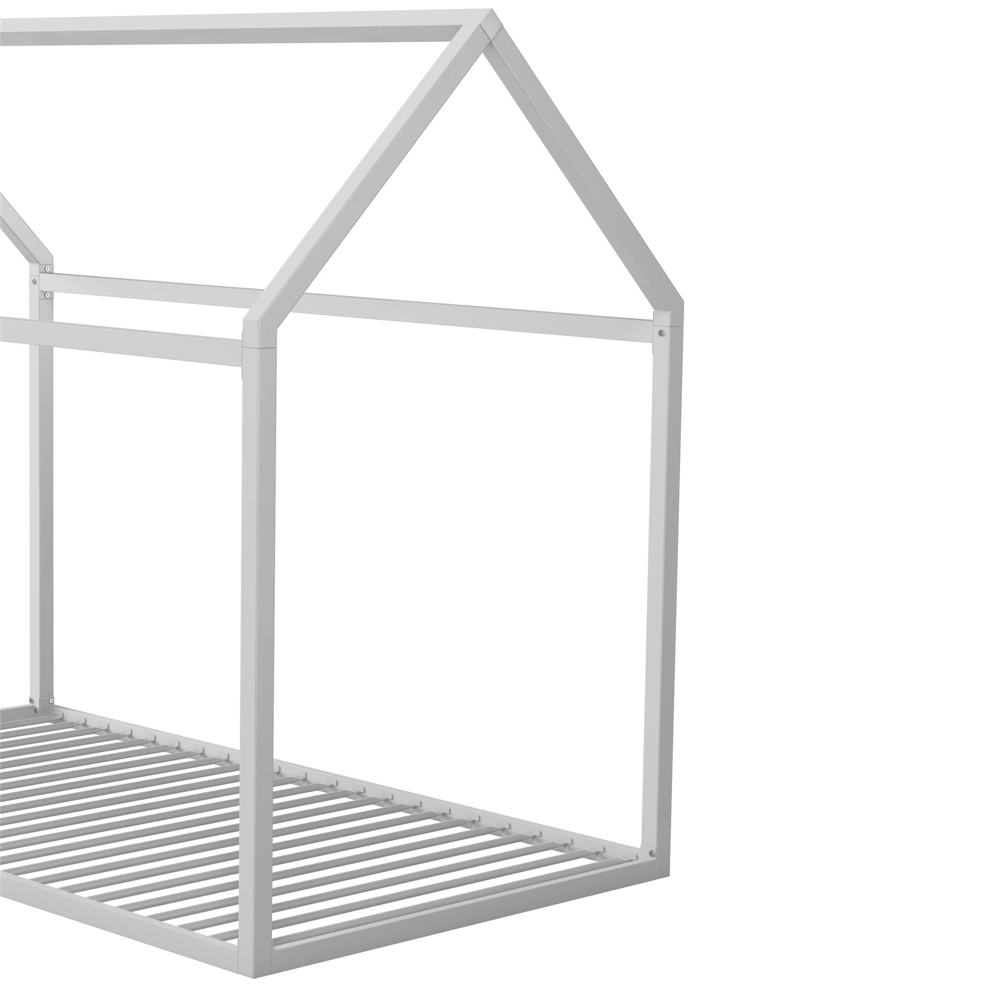 Max & Finn Skyler Metal House Bed - Dove Gray - Twin