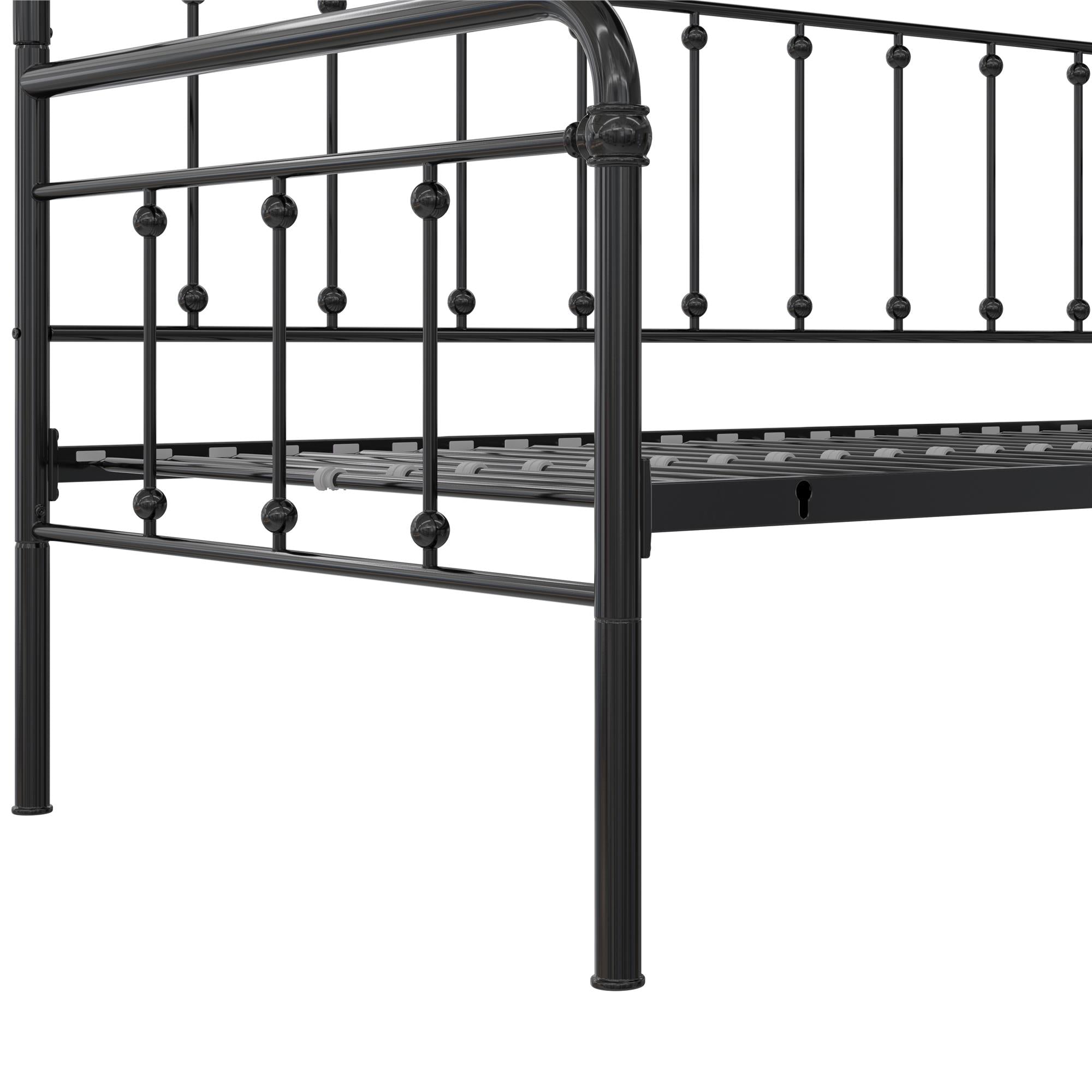 DHP Locky Metal Daybed with Pop Up Trundle - Black - Twin-Over-Twin