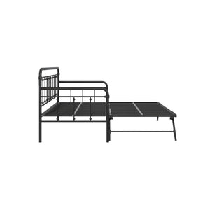 DHP Locky Metal Daybed with Pop Up Trundle - Black - Twin-Over-Twin
