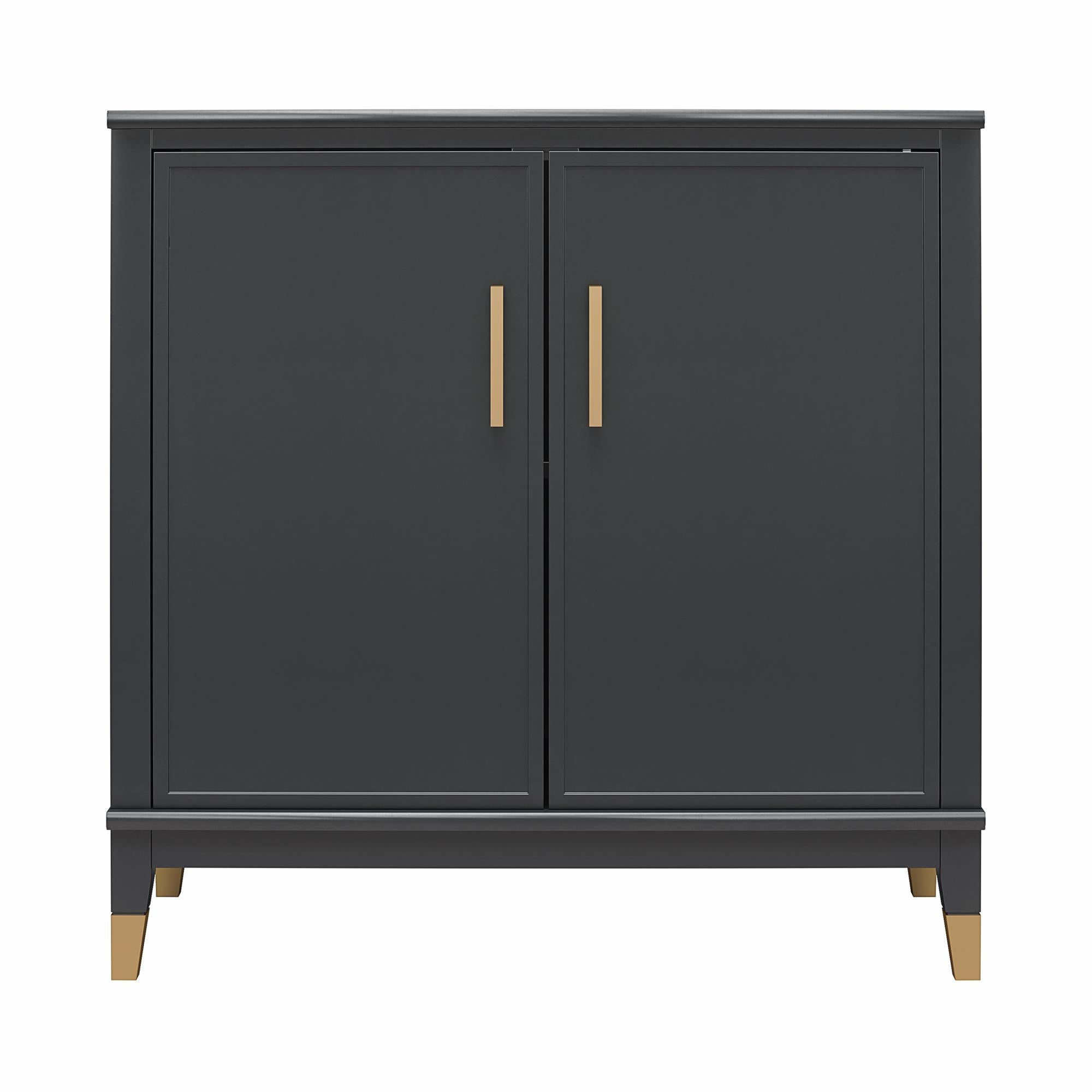Westerleigh 2-Door Accent Cabinet, Black - Black