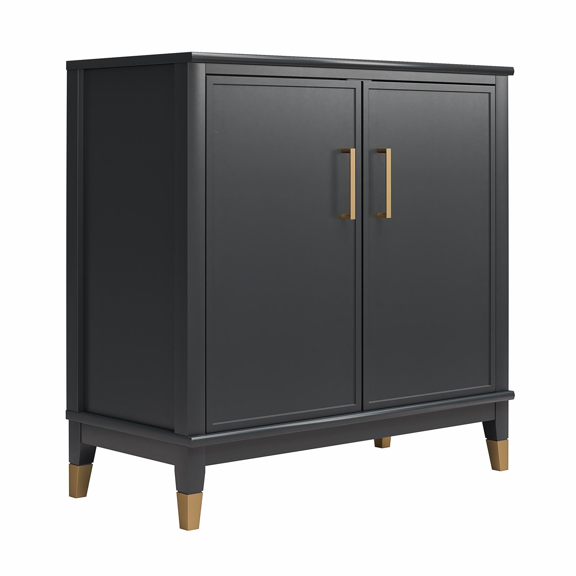 Westerleigh 2-Door Accent Cabinet, Black - Black