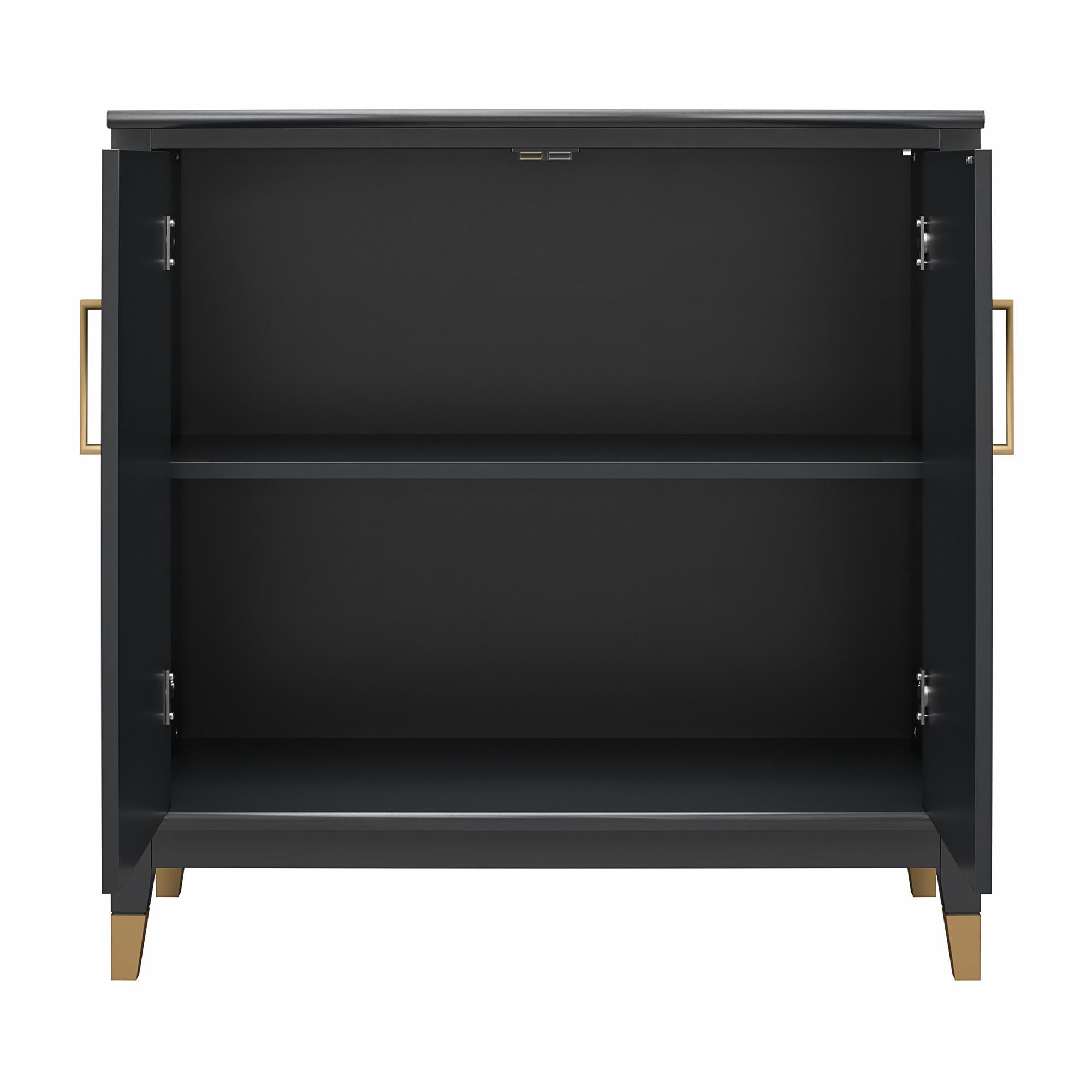 Westerleigh 2-Door Accent Cabinet, Black - Black
