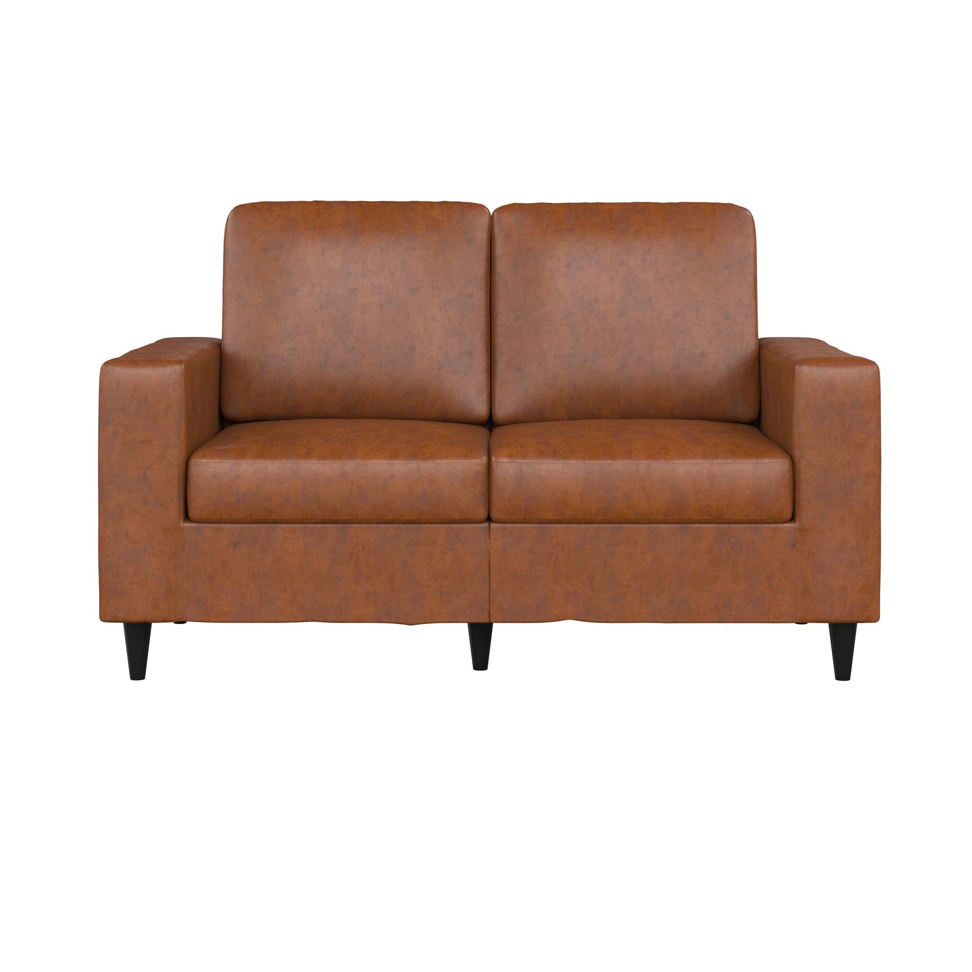 DHP Cooper Loveseat - Camel Faux Leather