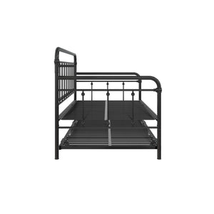 DHP Locky Metal Daybed with Pop Up Trundle - Black - Twin-Over-Twin