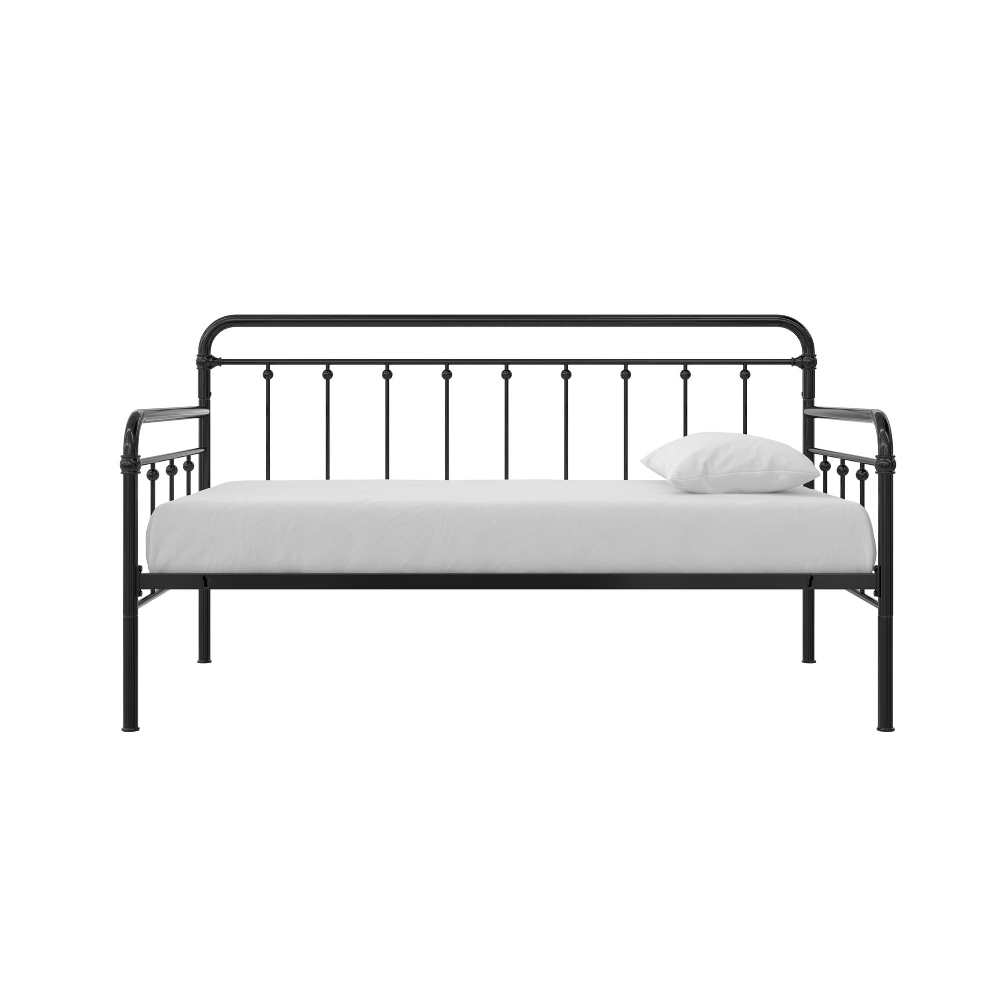 DHP Locky Metal Daybed with Pop Up Trundle - Black - Twin-Over-Twin