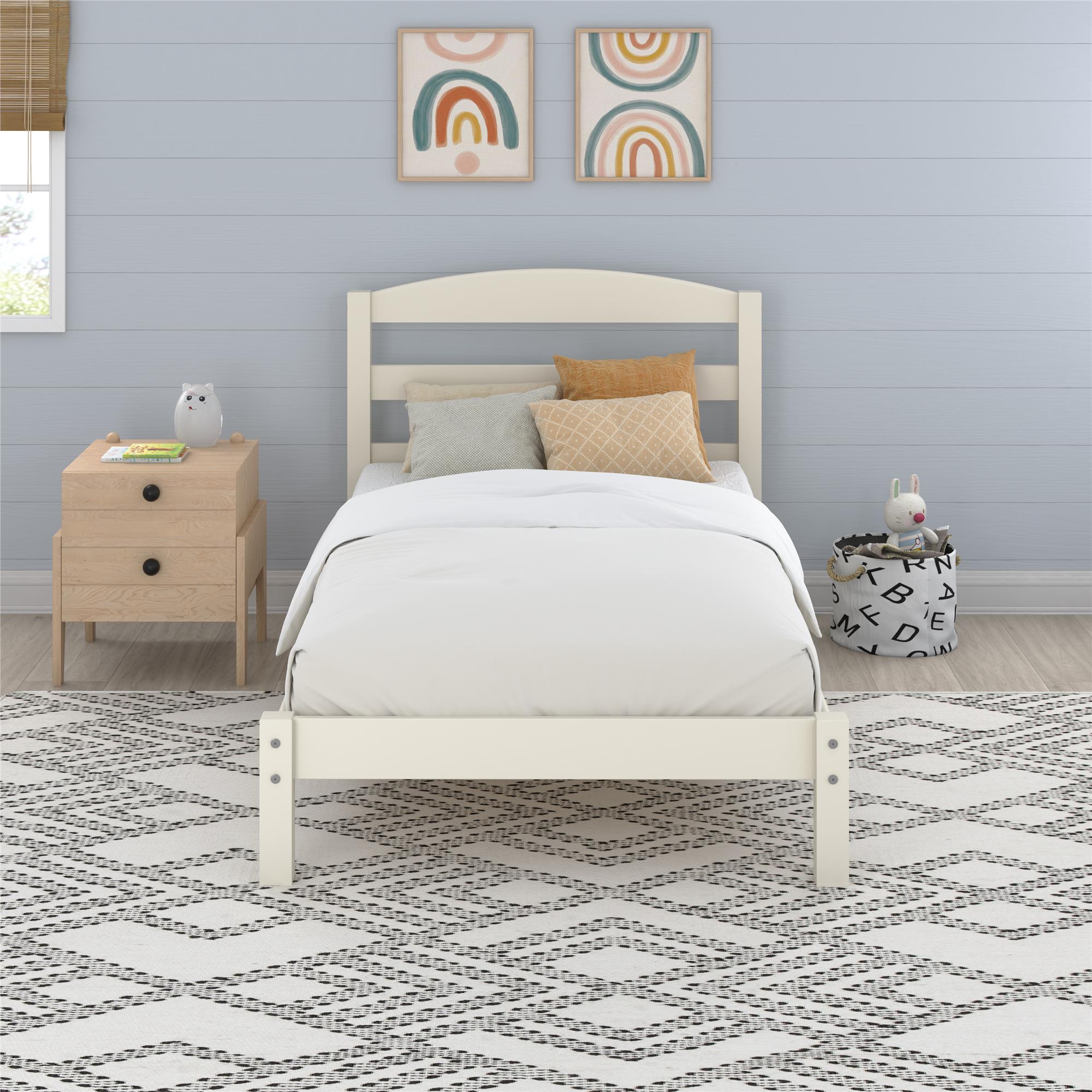 DHP Braylon Twin Size Bed Frame - White - Twin