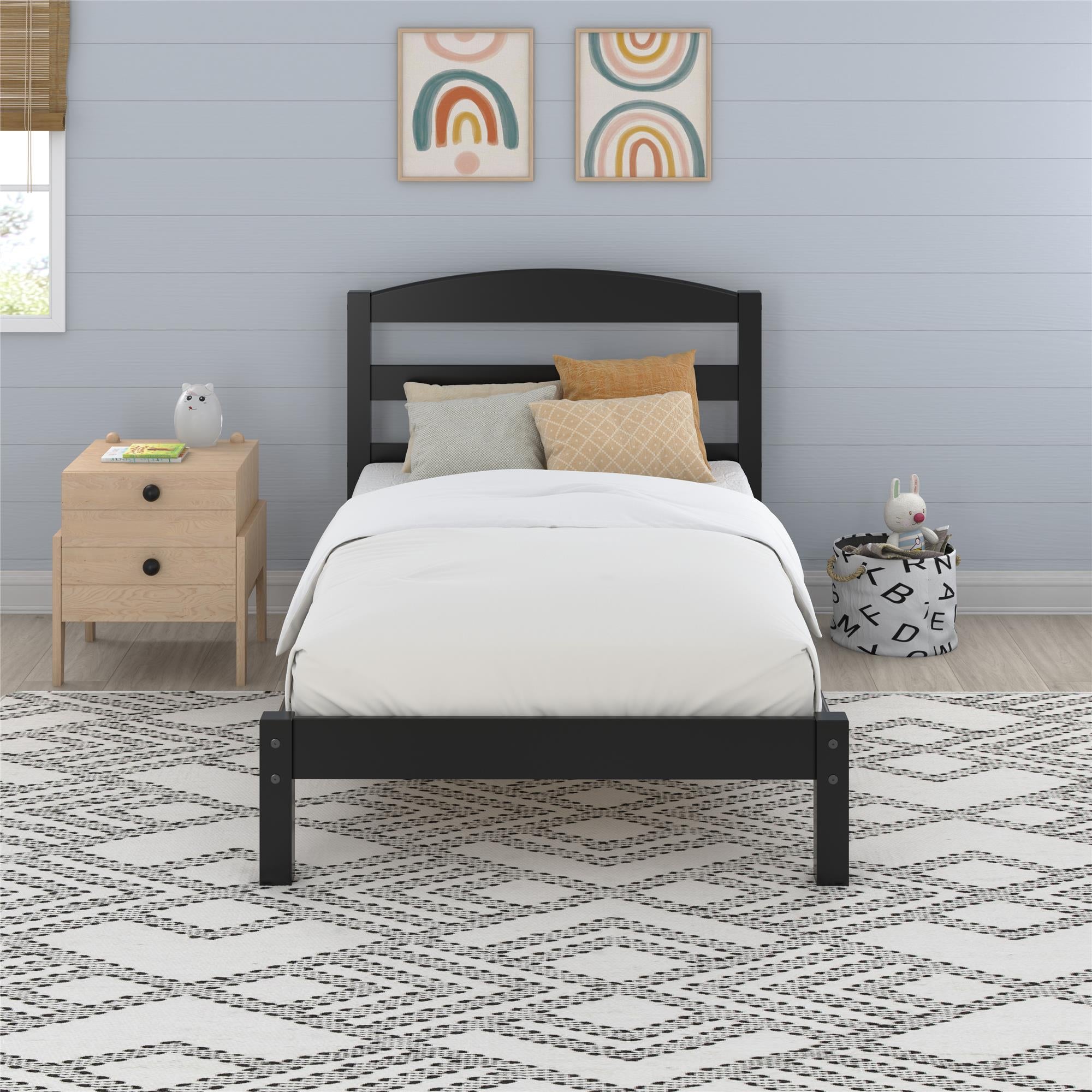 DHP Braylon Twin Size Bed Frame - Black - Twin