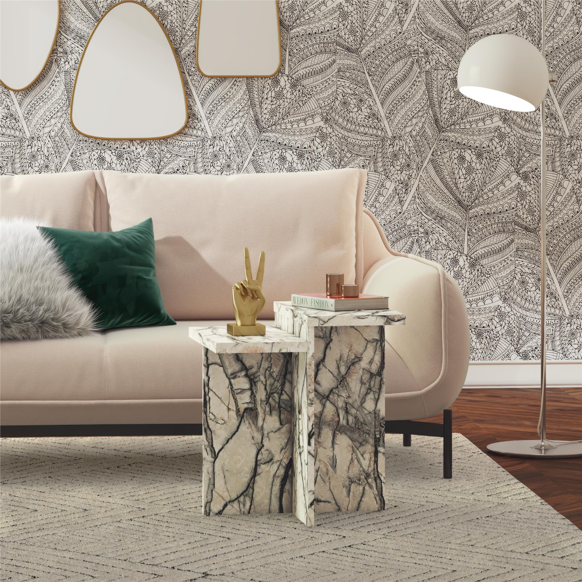 CosmoLiving Brielle Accent Table - Onyx Marble
