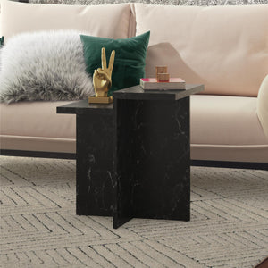 CosmoLiving Brielle Accent Table - Black Marble