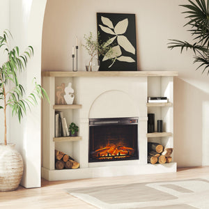 Mr. Kate Winston Fireplace Mantel with Built-in Bookshelves  - Plaster
