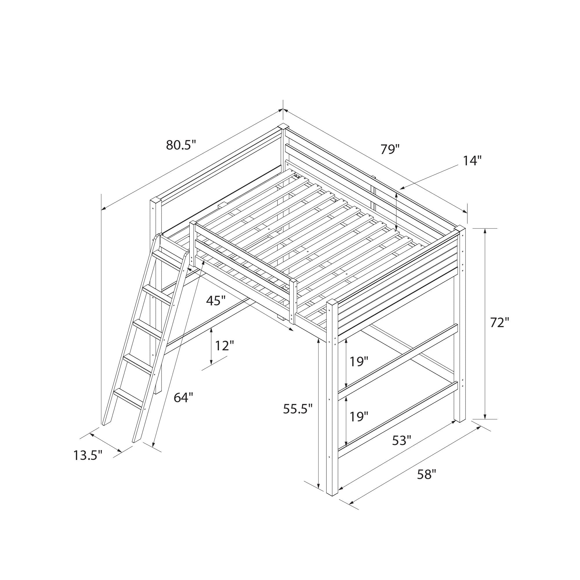 DHP Denver Kids' Loft Bed - Blue - Full